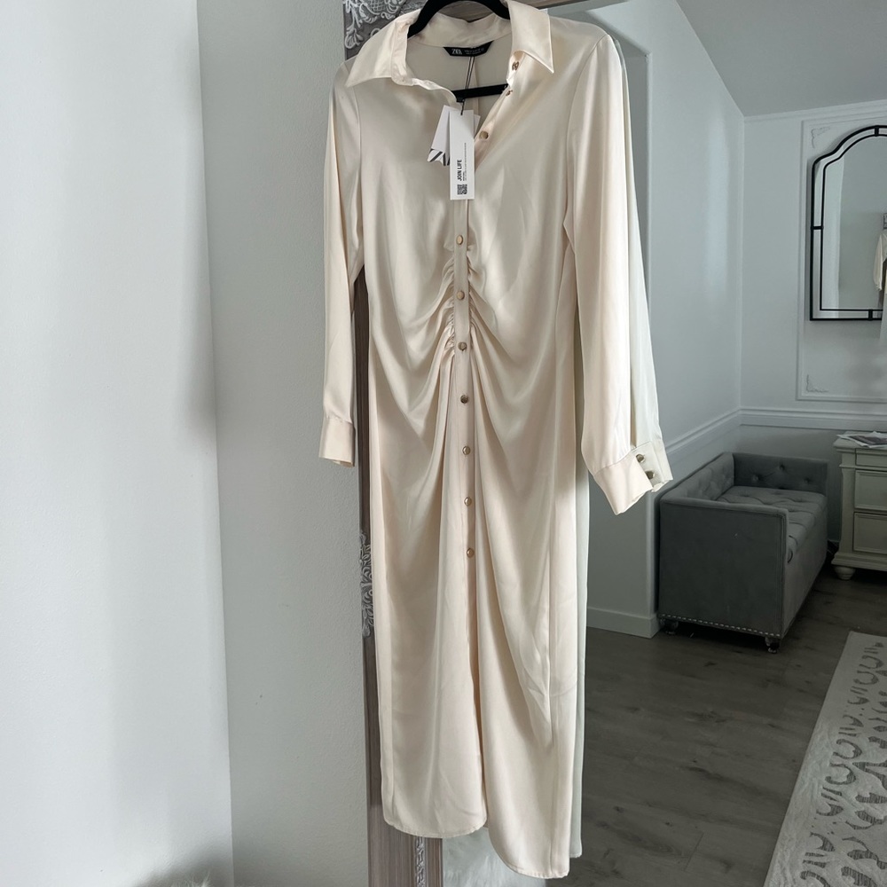Zara midi satin dress